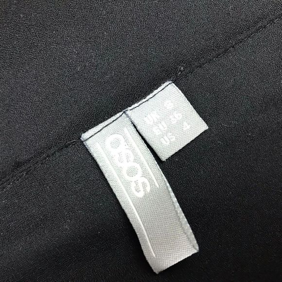 ASOS Women's Spaghetti Strap V Neck Cami Tank Top Solid Black Shirt Size 4 - Picture 4 of 5